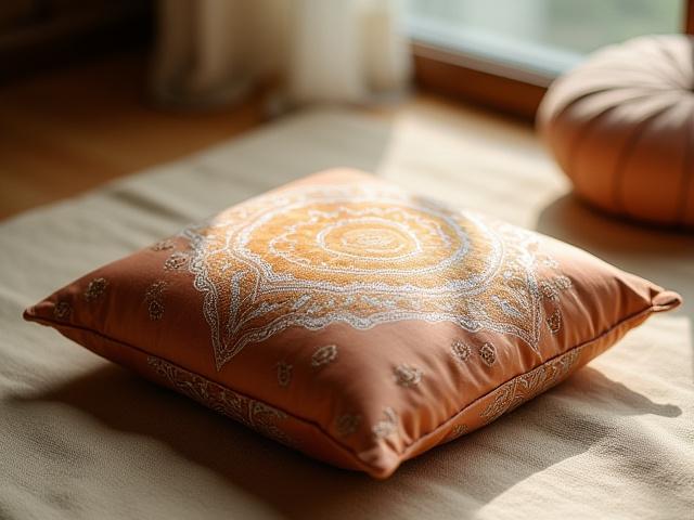 Kézzel Festett Selyem Meditációs Párna